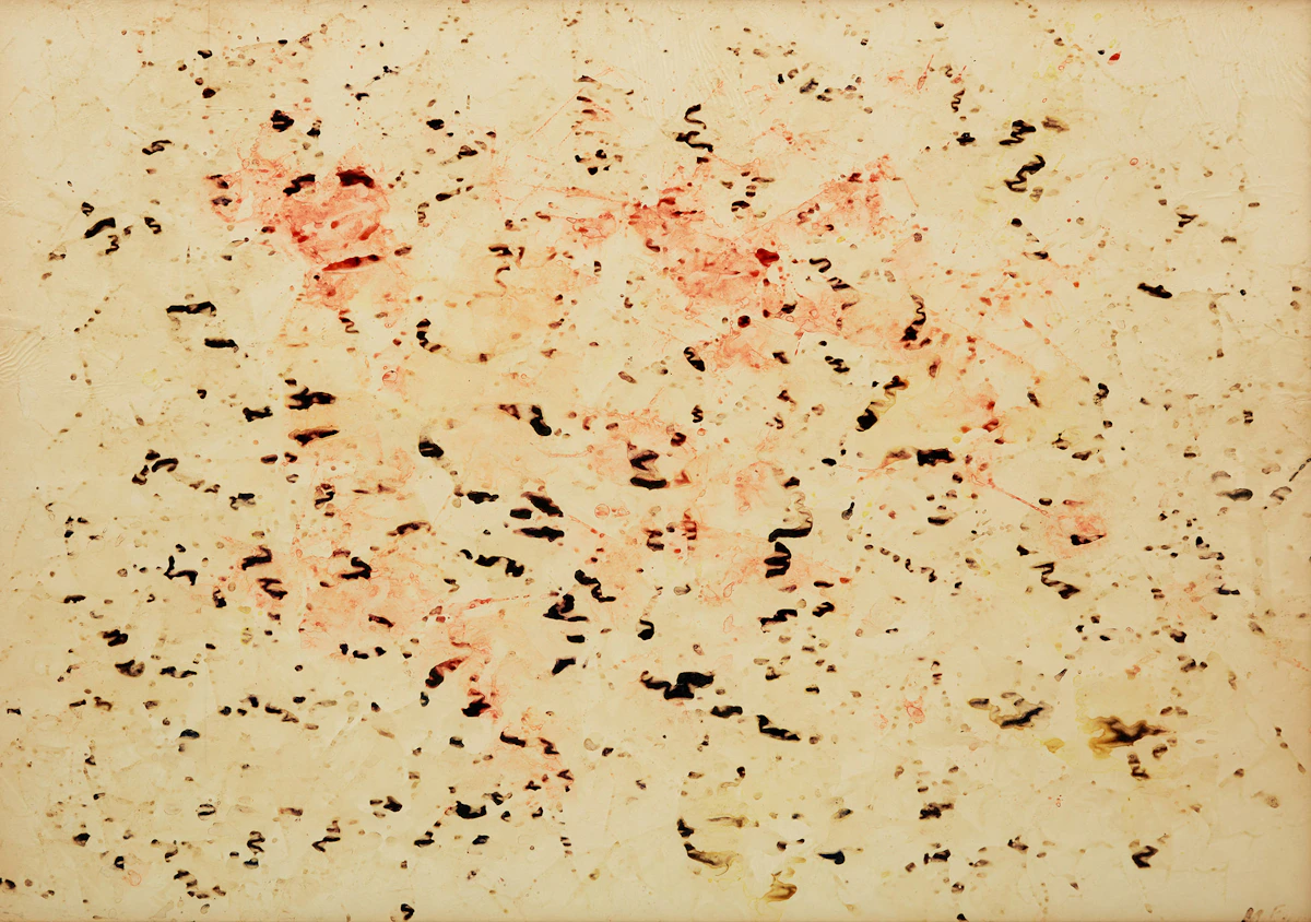 Jean Albert McEwen, Sans titre, 1953, coloured ink on paper mounted on board