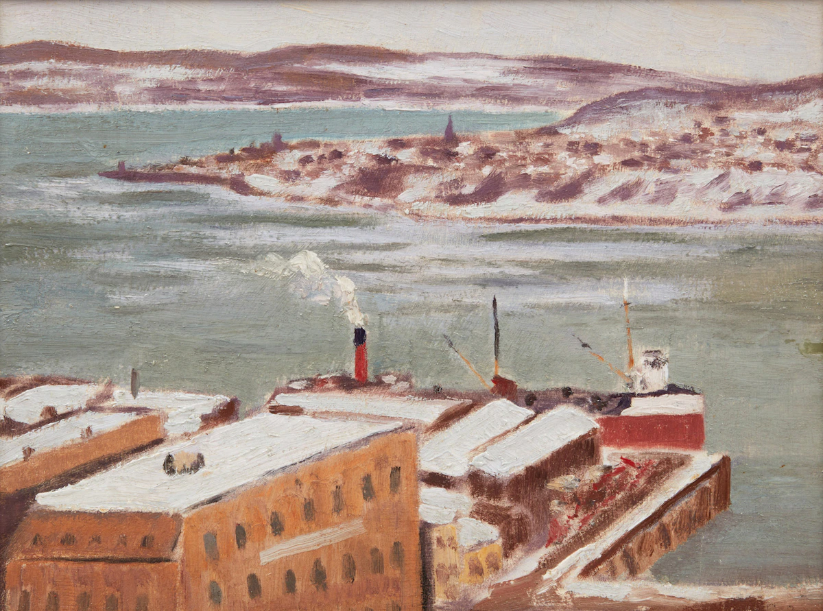 Robert Wakeham Pilot, Lévis from Quebec, oil on board