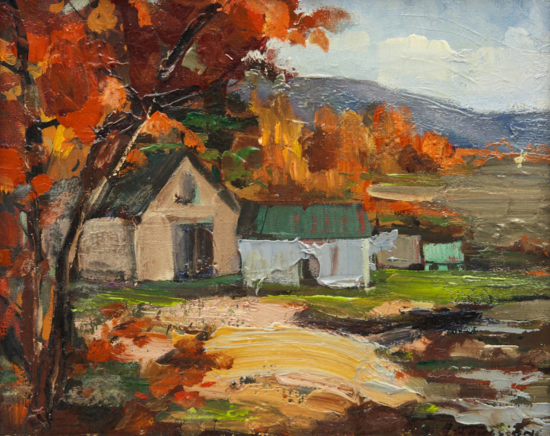 Village in Autumn; Forest Creek by Armand Tatossian