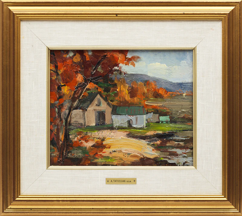 Armand Tatossian, Village in Autumn; Forest Creek, two oil paintings - view 2