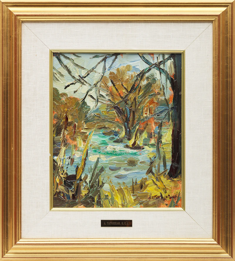 Armand Tatossian, Village in Autumn; Forest Creek, two oil paintings - view 5