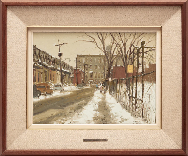 John Little, Rue Lejeune près de Laurier, Montréal, oil on canvas board, 1967 - view 2
