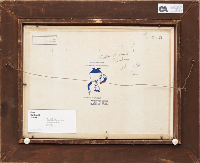 John Little, Côte Ste. Marie, Québec, oil on canvas board, 1966 - view 3