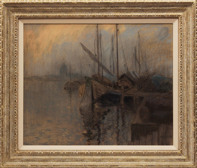 Maurice Galbraith Cullen, Harbour Scene (Venice at Dusk), pastel - view 2
