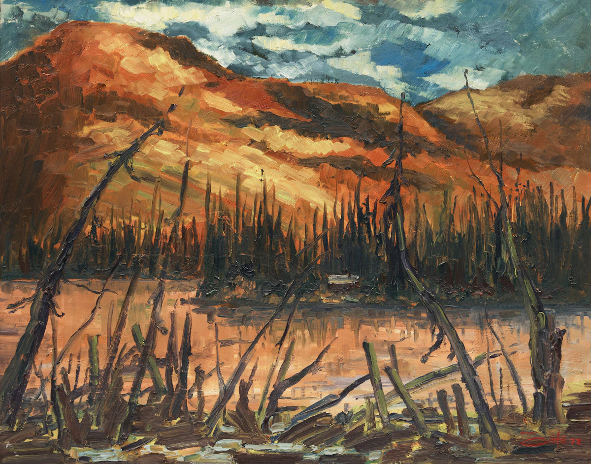 Bruno Côté, Shoreline Landscape, oil on board