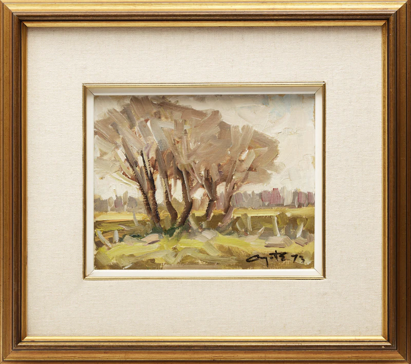 Leo Ayotte, Rivière du Loup; Landscape with Tree, two oils on board - view 5
