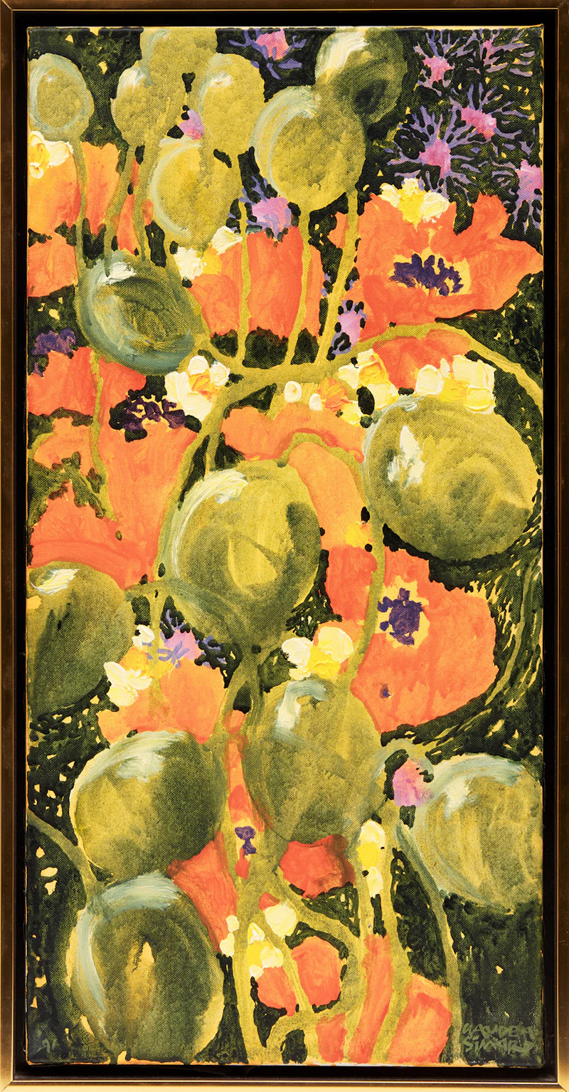 Claude A. Simard, Pavots rouges de juin, oil on canvas, 1991 - view 2
