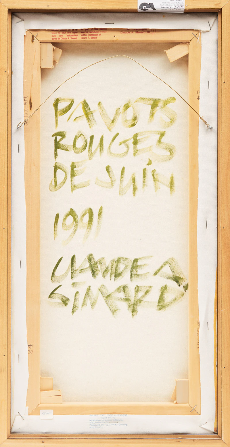 Claude A. Simard, Pavots rouges de juin, oil on canvas, 1991 - view 3