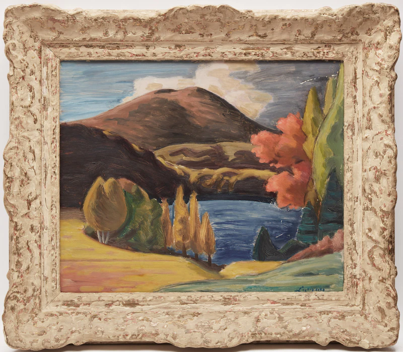 John Goodwin Lyman, Fall, Lake Orford, oil on board - view 2
