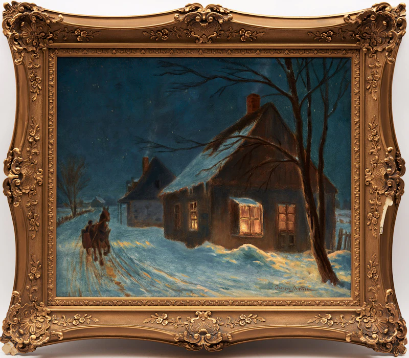 Georges Delfosse, Maison-magasin dans le nord, oil on canvas - view 2