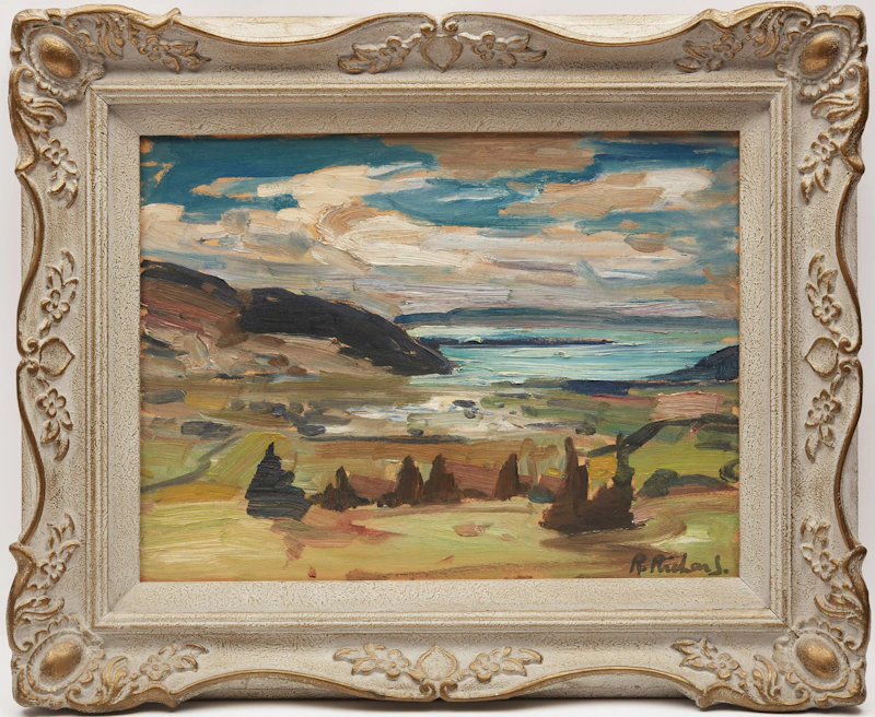 René Richard, Landscape with Lake and Trees, oil on panel - view 2
