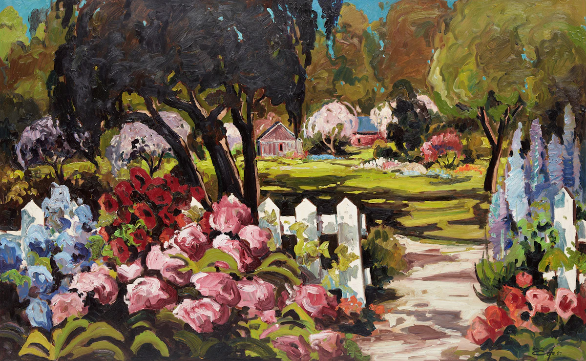 Bruno Côté, Bouchard's Garden, oil on board, 1987