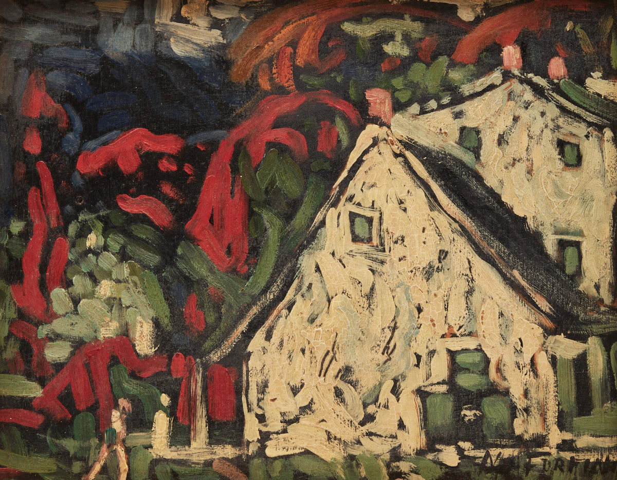 Marc-Aurèle Fortin, House in St. Rose, oil on board