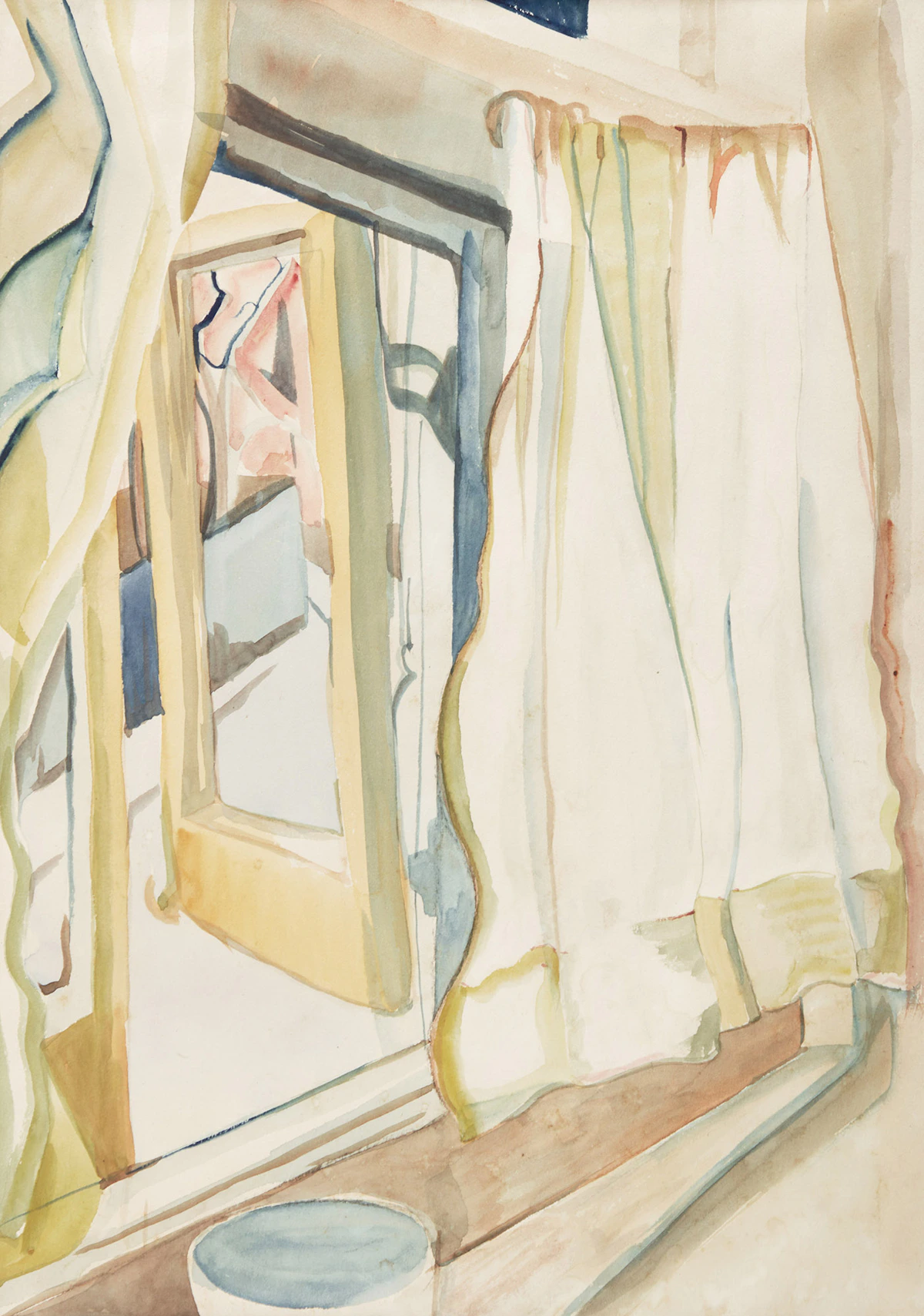 Pegi Nicol MacLeod, Open Window to the Street, watercolour