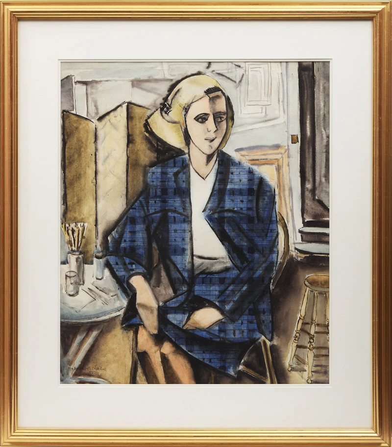 Paraskeva Plistik Clark, Model in My Blue Suit, watercolour, 1955 - view 2