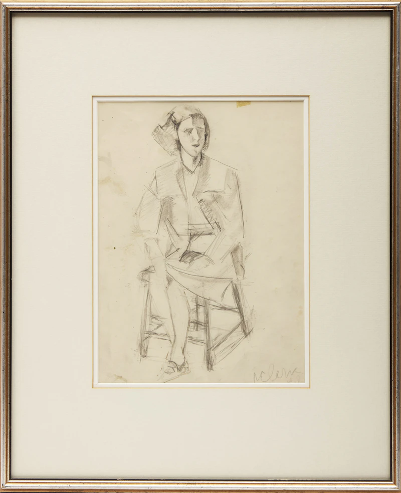 Paraskeva Plistik Clark, Study for Model in My Blue Suit, 1940, pencil, circa 1940 - view 2