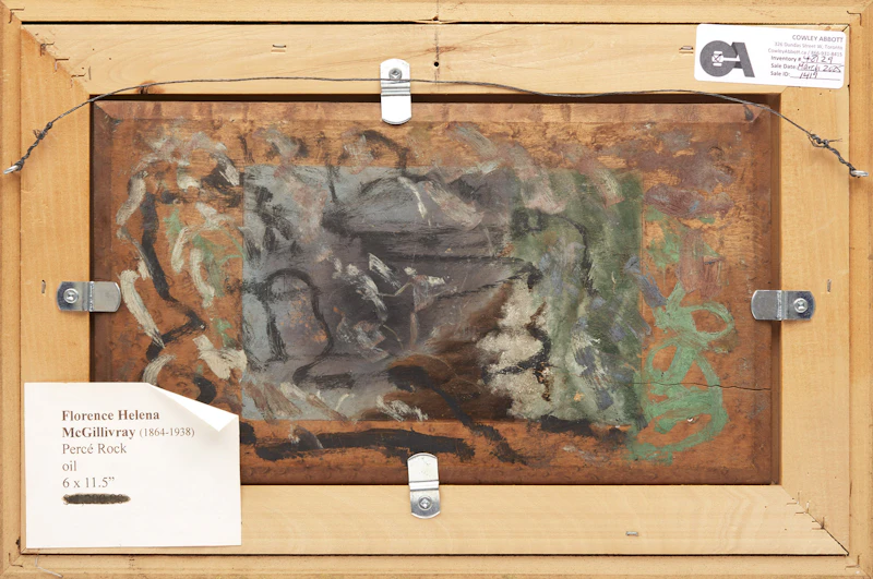 Florence Helena McGillivray, Percé Rock, oil on board, 1919 - view 3