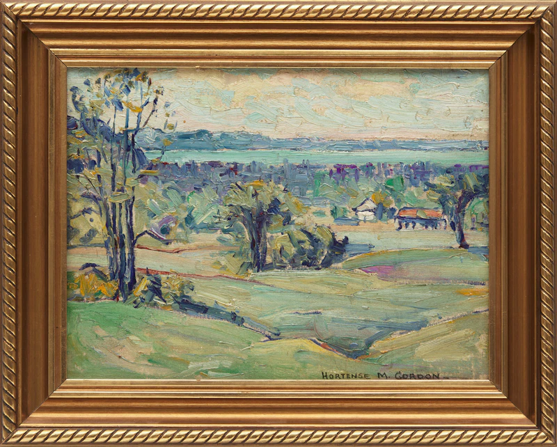 Hortense Mattice Gordon, Glendale Golf Club, oil on canvas mounted on card - view 2