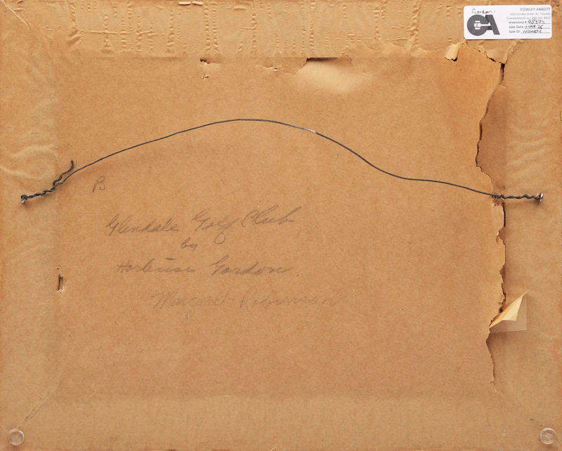 Hortense Mattice Gordon, Glendale Golf Club, oil on canvas mounted on card - view 3