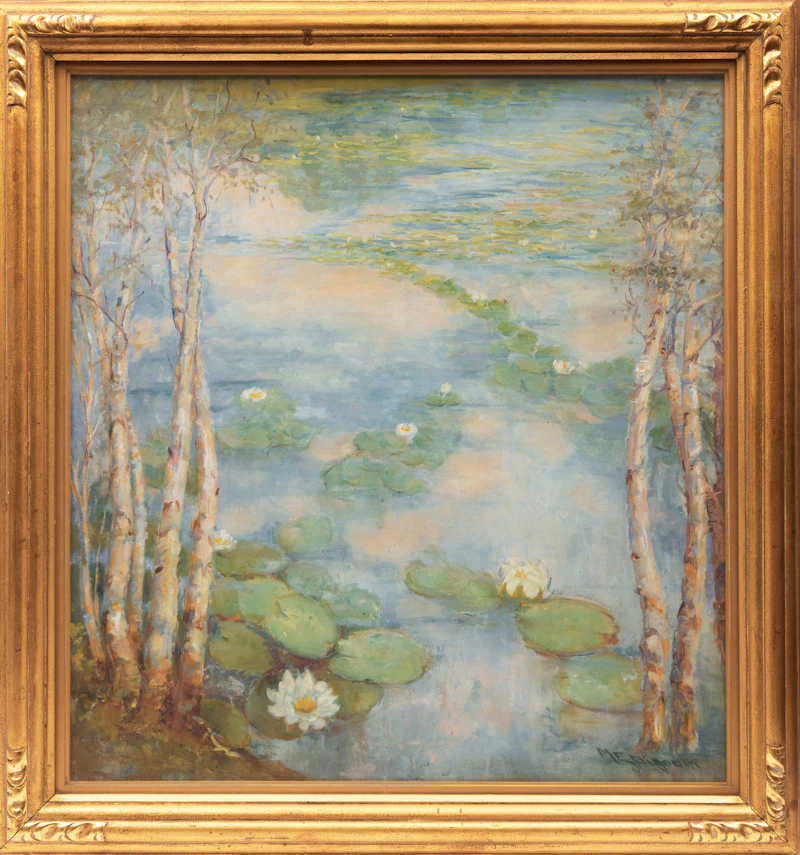 Mary Ella Dignam, Waterlilies, oil on canvas - view 2