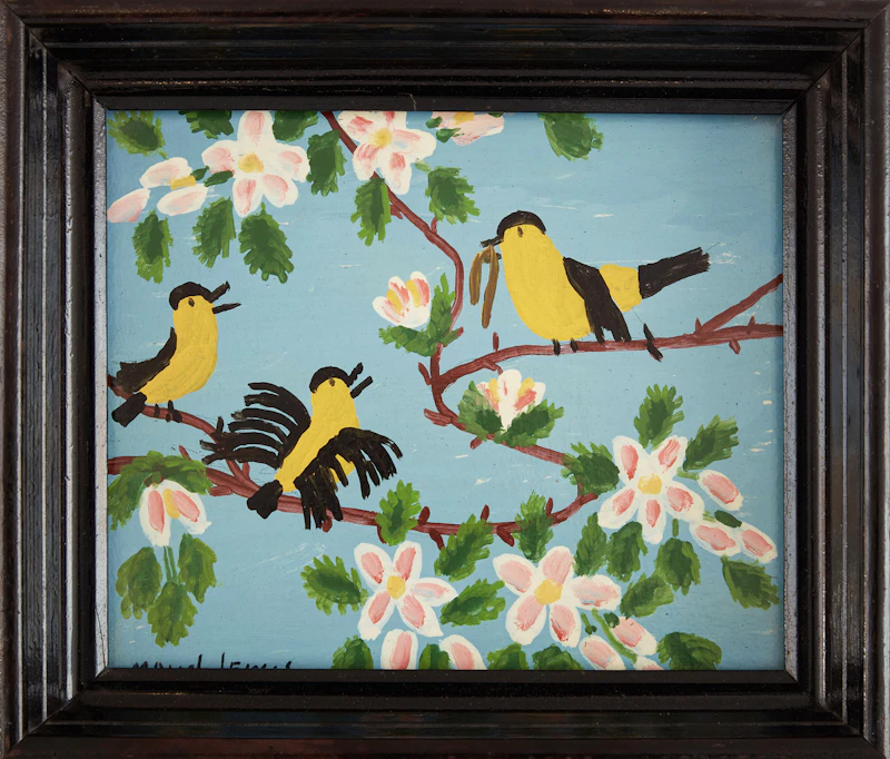 Maud Lewis, Three Birds, mixed media on board - view 3