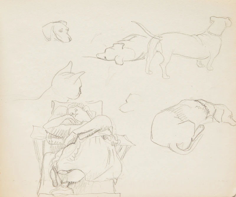 John Goodwin Lyman, John Lyman Sketchbook, nineteen charcoal drawings - view 2