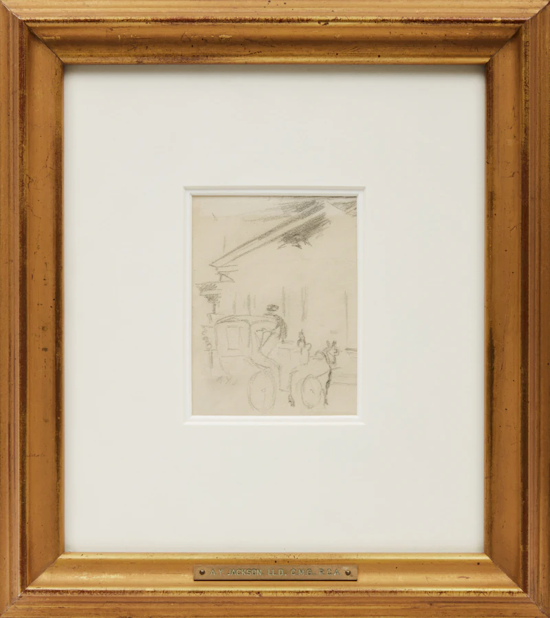 Alexander Young Jackson, Horse & Carriage, graphite, circa 1909 - view 2