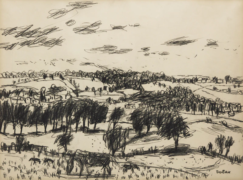 Summer Landscape; Reclining Nude by Bruno Joseph Bobak