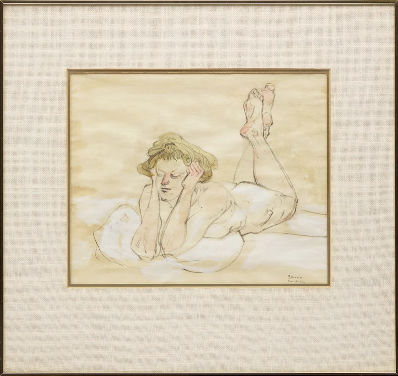 Bruno Joseph Bobak, Summer Landscape; Reclining Nude, two drawings - view 5