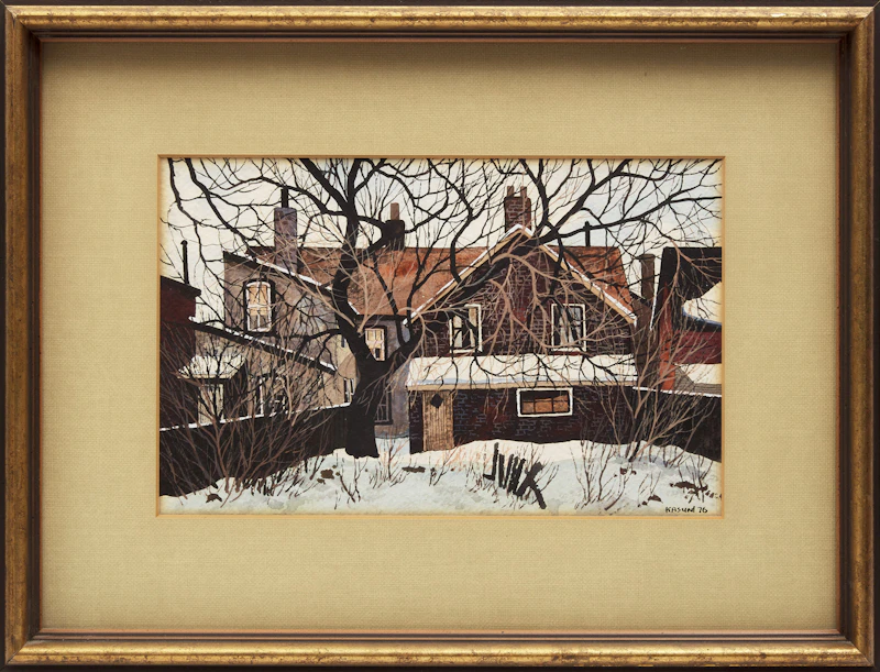 John Kasyn, Backyard with Tree, Seaton Street, watercolour, 1976 - view 2