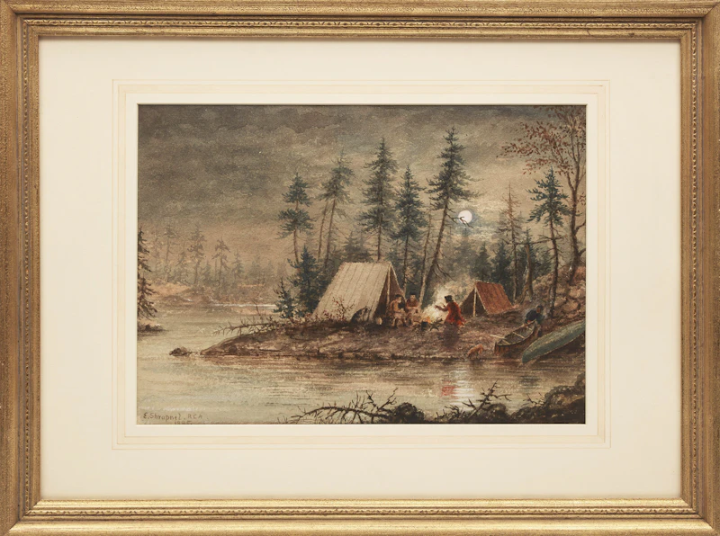 Edward Scrope Shrapnel, Untitled (Around the Camp Fire), watercolour, 1885 - view 2