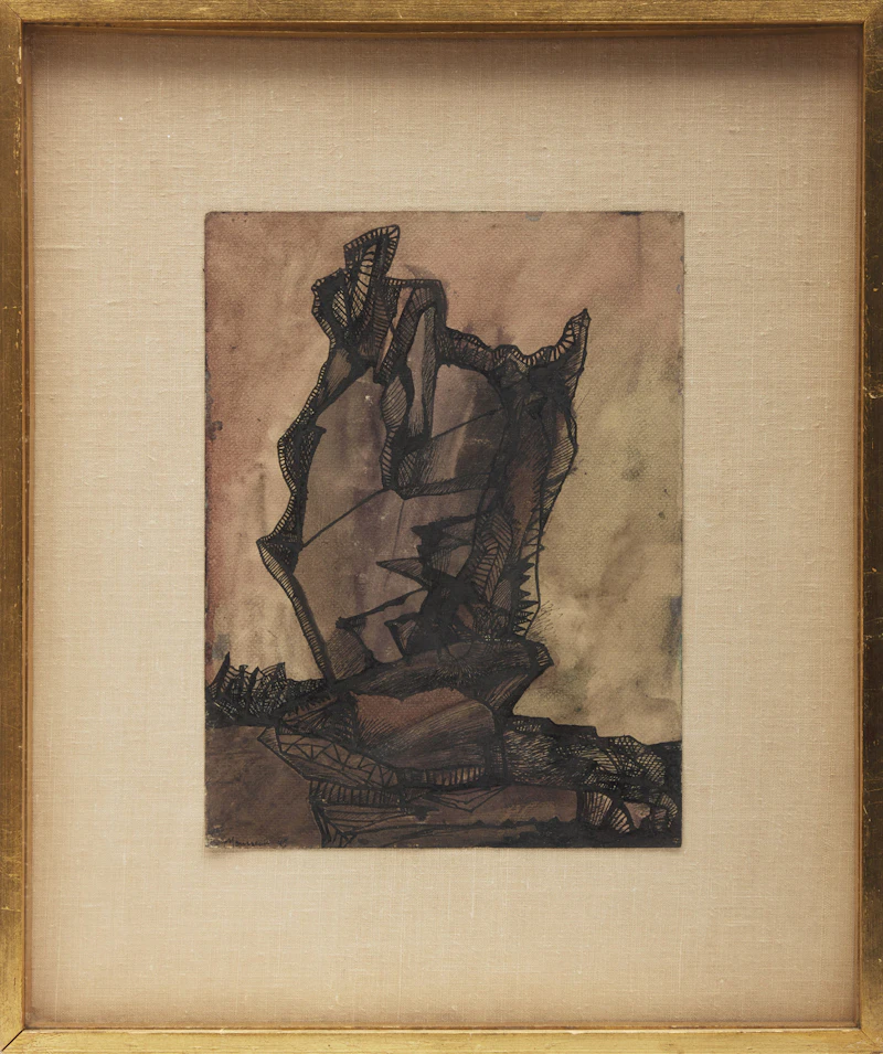 Jean-Paul Mousseau, Le vaisseau, mixed media on paper, 1947 - view 2