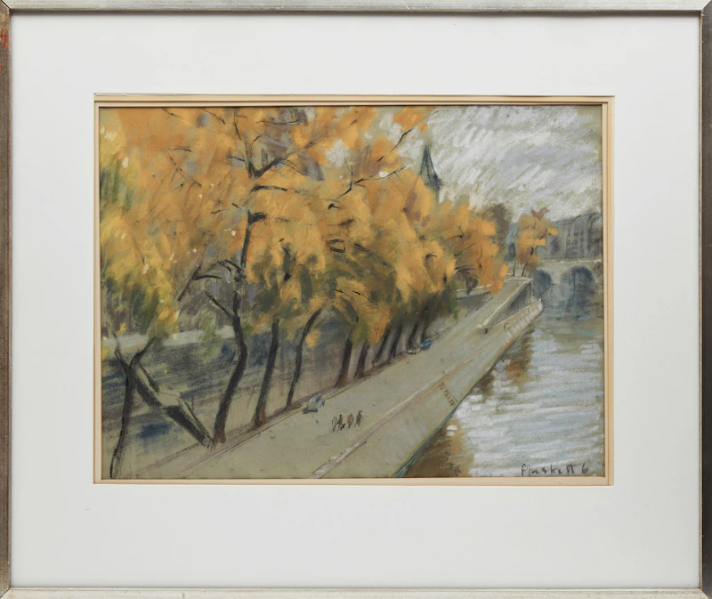 Joseph Francis Plaskett, Along the Seine, pastel - view 2