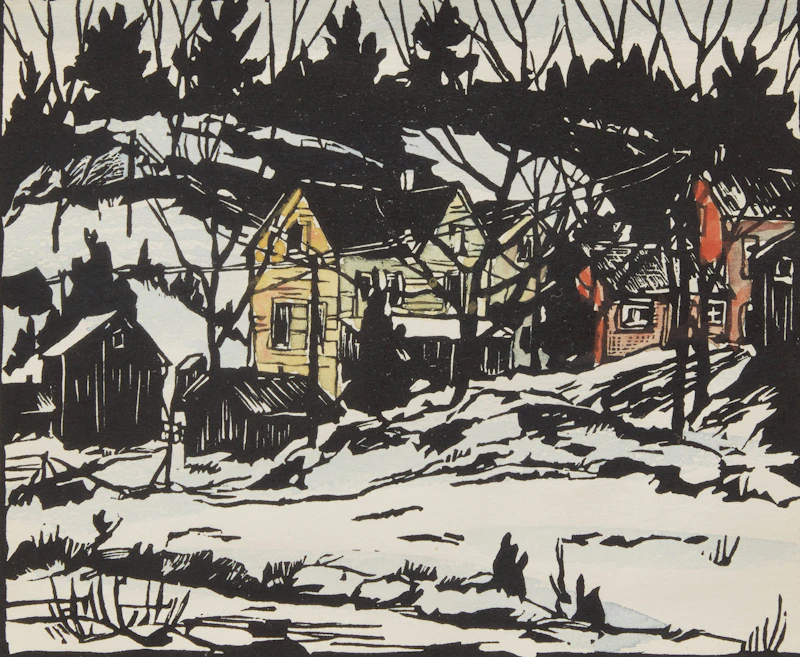 Village, Winter; Backyard, Winter; Old House McCaul St.; General Store by Albert Jacques Franck