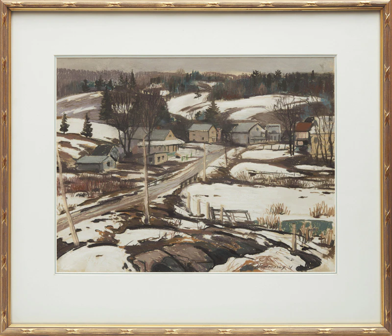 Frank Charles Hennessey, Village de Lac Ste. Marie, pastel on paper, 1931 - view 2
