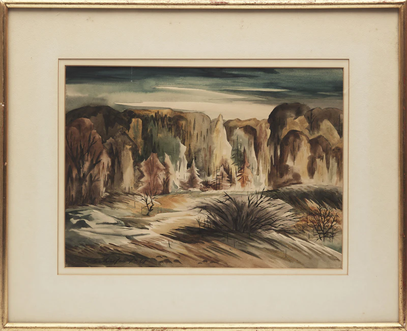 Carl Fellman Schaefer, Clearing Near Hawk Lake, Haliburton, watercolour, 1967 - view 2