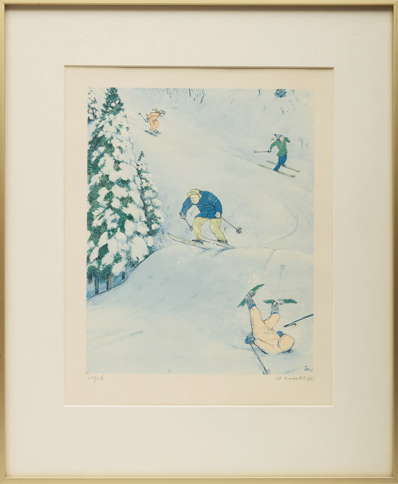 William Kurelek, Skiing; Tobogganing; The Last Putt; Hunting, four colour photolithographs - view 2