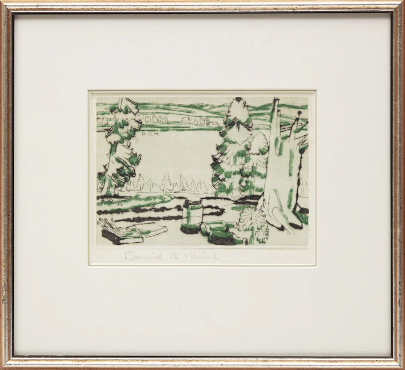 David Brown Milne, Painting Place (Colophon Edition), 1931, colour drypoint etching - view 2