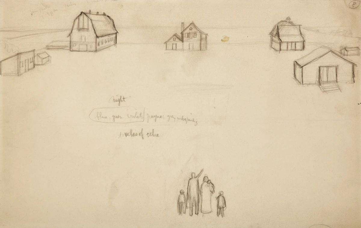 William Kurelek, Welcome Home Apostle, graphite, circa 1965
