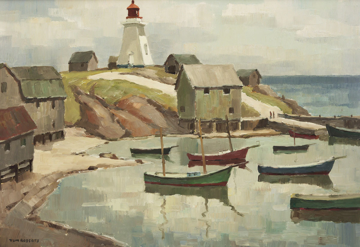 Thomas Keith Roberts, Neil's Harbour, Cape Breton Island, oil on board