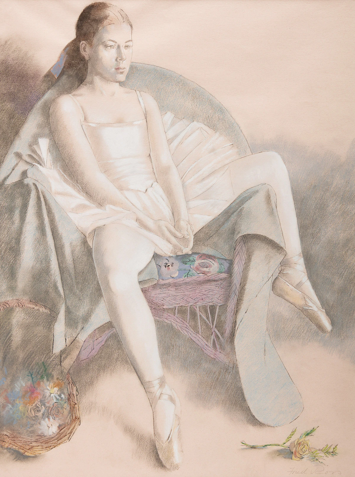 Fred Ross, Young Dancer, c.1970, pastel, circa 1970