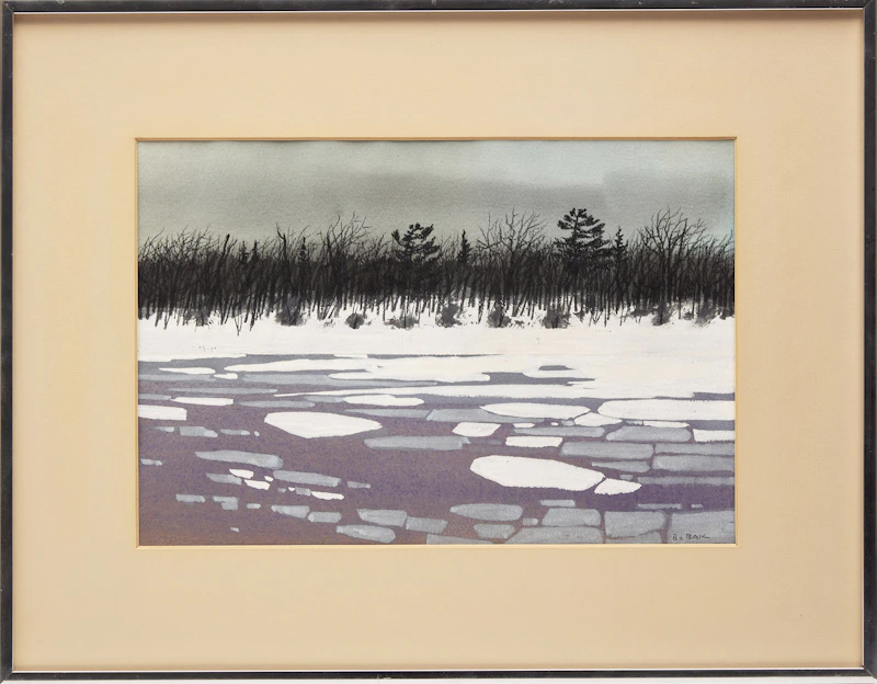 Bruno Joseph Bobak, Winter's End, watercolour - view 2