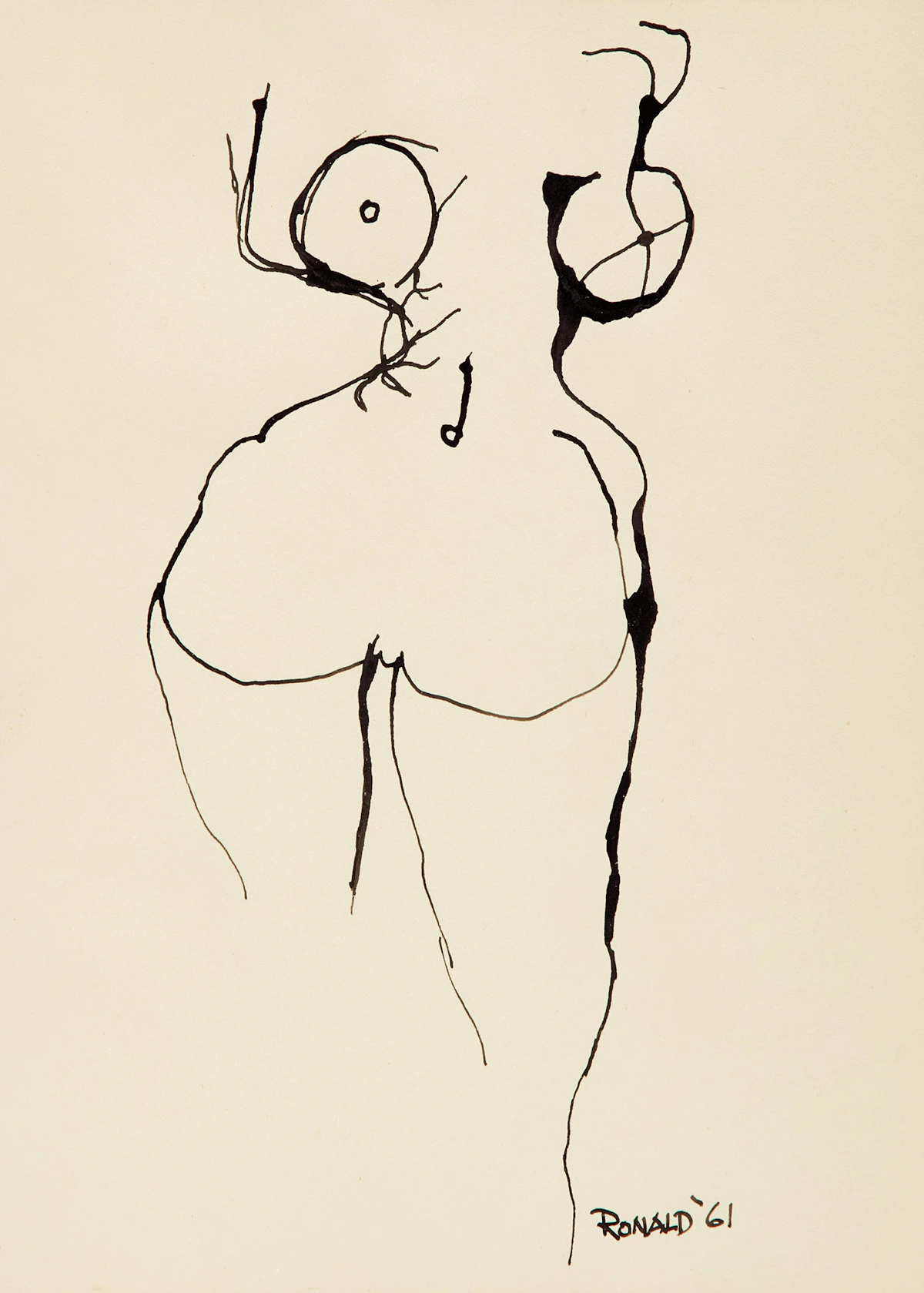 William Ronald, Double Take, 1961, ink on paper