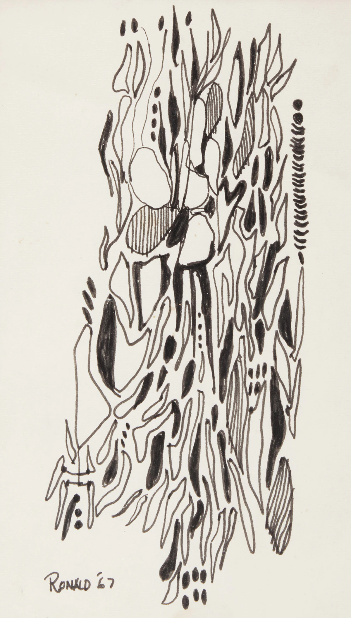 William Ronald, Untitled, 1967, marker on paper