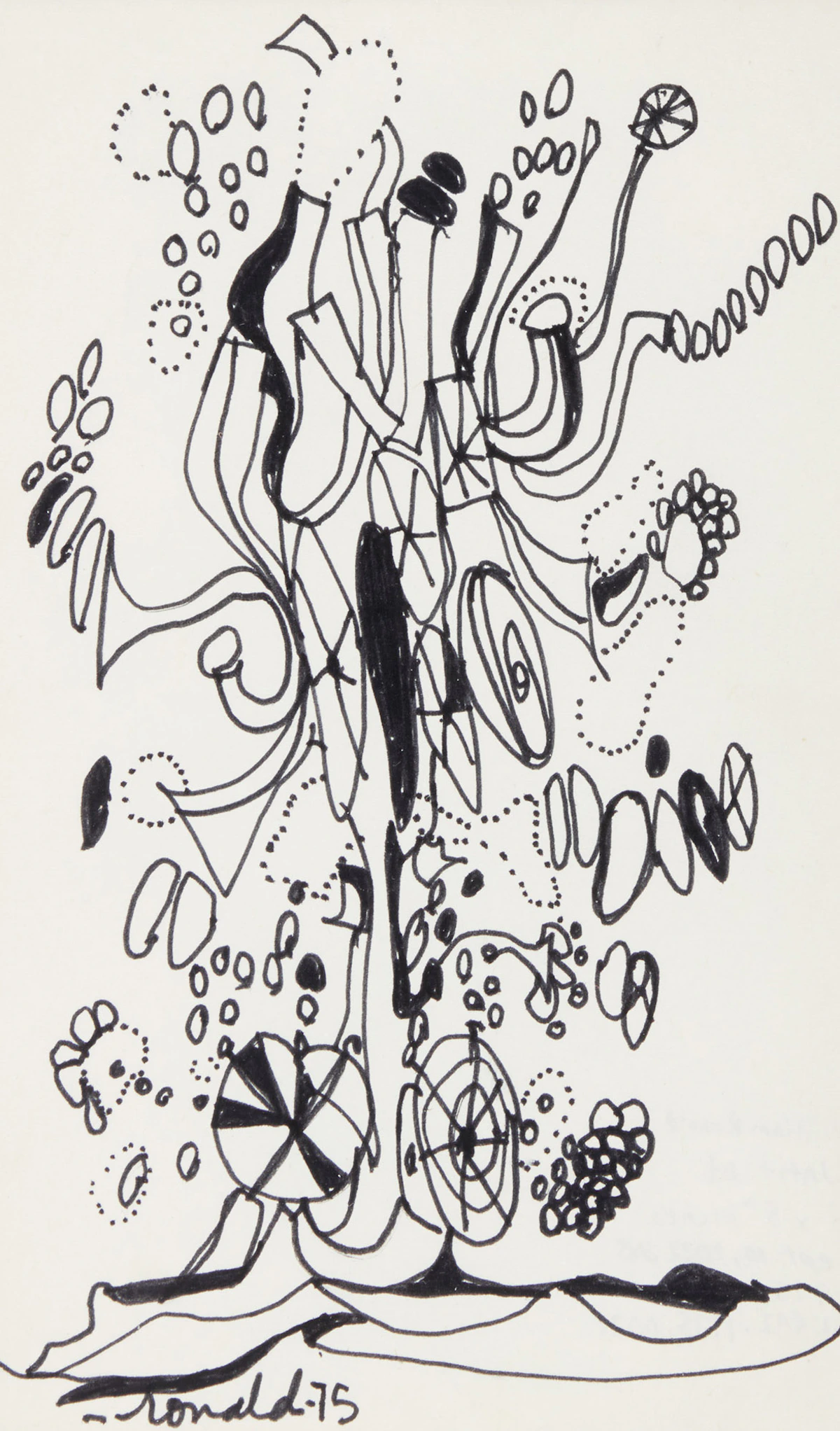 William Ronald, Untitled Drawing (1975-0003), marker on paper, 1975