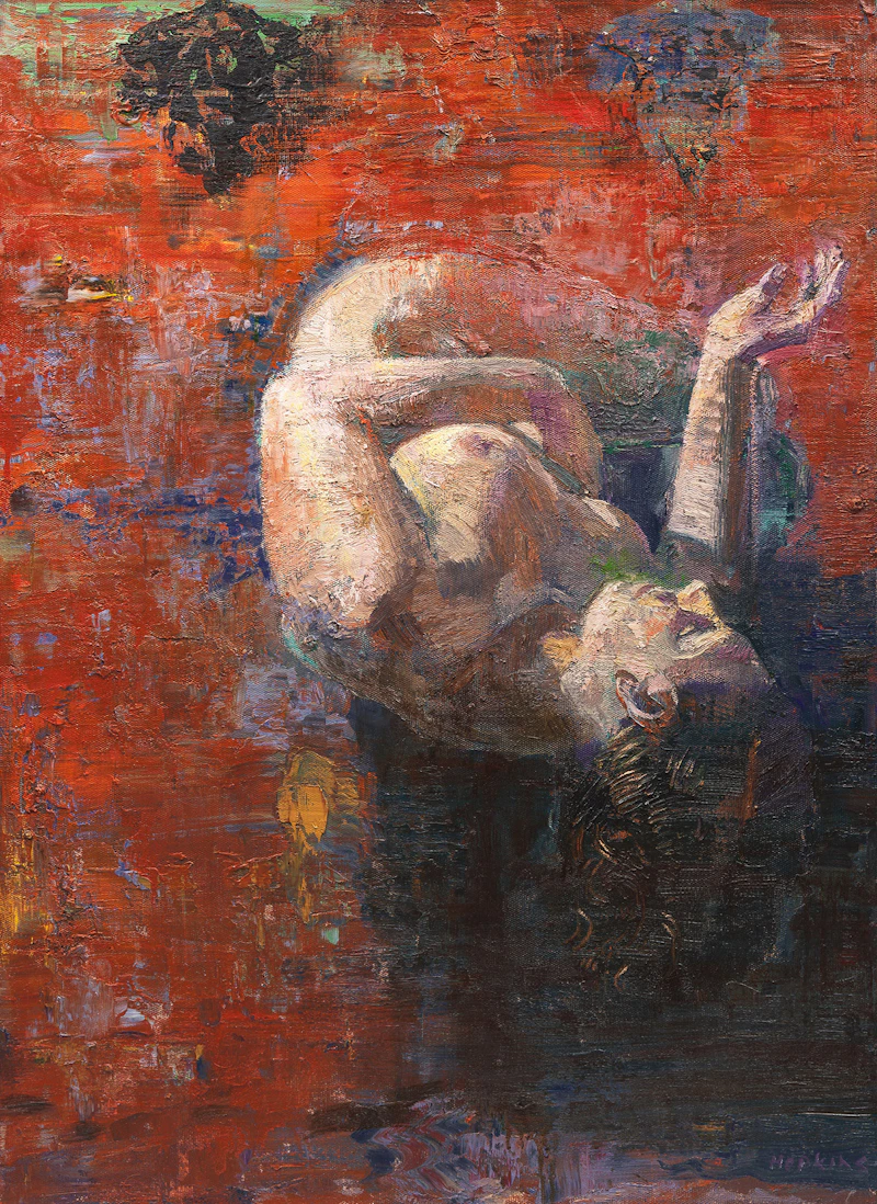 Tom Hopkins, Emerging, oil on canvas