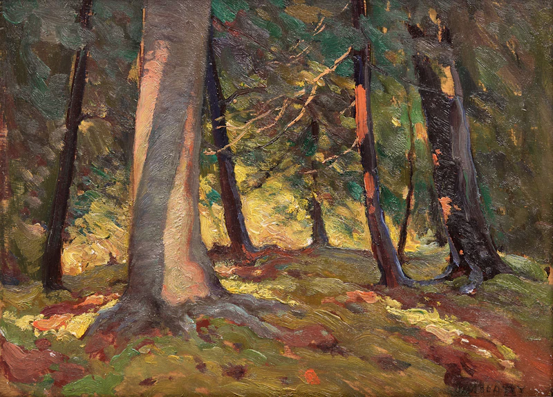 John William Beatty, Beech Woods, 1927, oil on panel