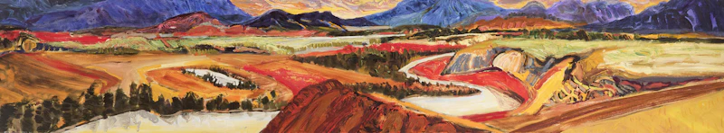 David T. Alexander, Blue Backs Warm Side, acrylic on canvas