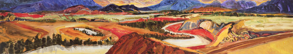 David T. Alexander, Blue Backs Warm Side, acrylic on canvas, 1993