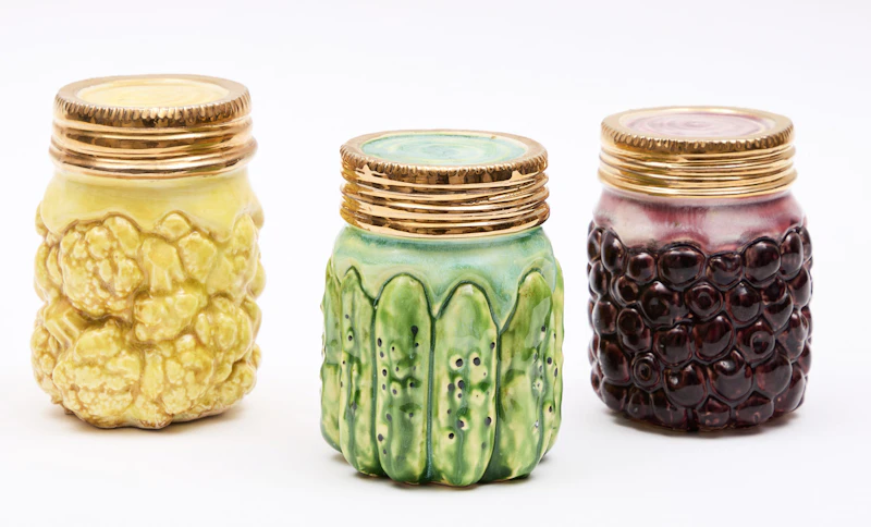 Three Half Gallons: Dills, Blueberries and Cauliflowers by Victor Cicansky